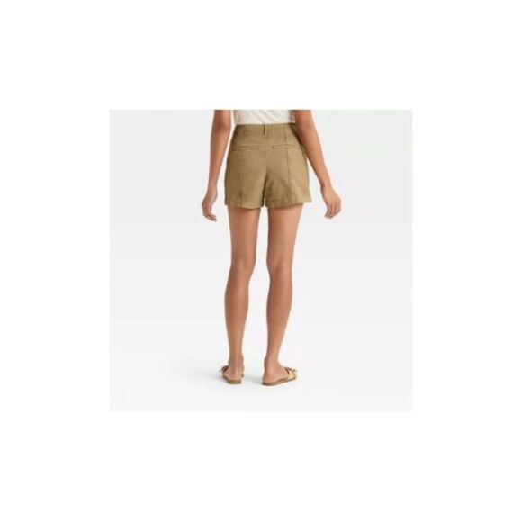 Women's High-Rise Trouser Shorts - Universal Thread Brown 4 - Picture 2 of 8